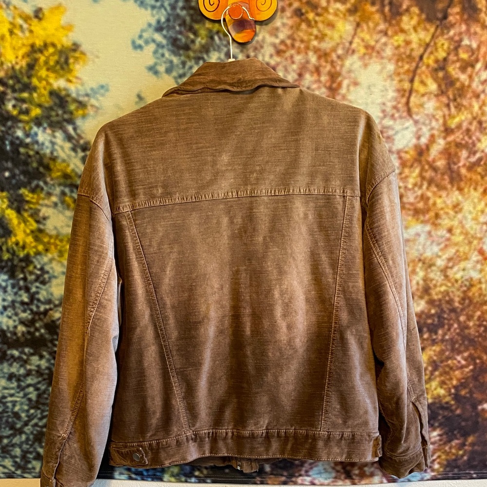 Free People pink velvet trucker Jacket oversized like new - Picture 9 of 12